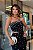 Vestido Midi Justo Preto Assimétrico com Recorte e Bordado Keila - Imagem 2