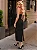 Vestido Midi Justo Preto Assimétrico com Recorte e Bordado Keila - Imagem 3