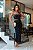 Vestido Midi Justo Preto Assimétrico com Recorte e Bordado Keila - Imagem 5
