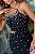 Vestido Midi Justo Preto Assimétrico com Recorte e Bordado Keila - Imagem 3