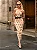 Vestido Midi Justo Nude Estilo Corset com Pedrarias Pretas e Laço Removível - Imagem 1