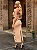 Vestido Midi Justo Nude Estilo Corset com Pedrarias Pretas e Laço Removível - Imagem 4