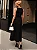 Vestido Midi Rodado Preto com Laço Removível Bordado em Pérolas - Imagem 3