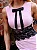 Vestido Curto em Crepe Rosa Candy Grace com Renda Chantilly e Broche de Laço - Imagem 2