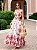 Vestido Mídi Off-White com Vermelho e Recorte Cut Out Diane - Imagem 3