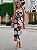 Vestido Mídi em Crepe de Alfaiataria Estampa Maxi Floral Rosa e Poás Kate - Imagem 1