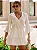 Bata em Viscolinho Off-White com Gola Guipir e Barra em Tule Bordado Iris - Imagem 1