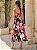 Vestido Mídi em Crepe de Alfaiataria Estampa Maxi Floral Rosa e Poás Lola - Imagem 3