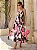 Vestido Mídi em Crepe de Alfaiataria Estampa Maxi Floral Rosa e Poás Lola - Imagem 1