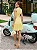 Vestido Curto em Linho Misto Amarelo Manteiga com Renda Guipir Sol - Imagem 3