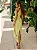 Vestido Mídi em Crepe de Alfaiataria Amarelo Manteiga com Gola Halter e Pedrarias - Imagem 3