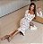 Vestido Mídi em Renda Floral Off-White com Forro Nude e Mangas Longas Briane - Imagem 4