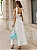 Vestido Mídi em Crepe Off-White com Pedrarias Verde-Água e Pérolas Renata - Imagem 3