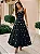 Vestido Mídi Preto em Crepe Godê com Bordado Roberta - Imagem 1