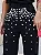 Calça Sarja Wide Leg Preta Jewellery com Bordado Manual de Pedrarias - Imagem 2