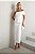 Vestido Mídi em Crepe Alfaiataria Off-White Assimétrico de Um Ombro Só com Peplum - Imagem 1