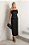 Vestido Mídi em Crepe Alfaiataria Preto Assimétrico de Um Ombro Só com Peplum - Imagem 1