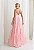 Vestido Longo Rosa Plissado em Chiffon com Babados Jasmim - Imagem 2