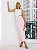 Vestido Midi Off-White e Rosa Candy com Recortes e Laço Alice - Imagem 1