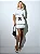 Conjunto Off-White em Crepe com Bordado Manual em Pedrarias | Cacau - Imagem 1
