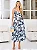 Vestido Midi em Tecido Telado Estampa Azul e Off-White | Kiara - Imagem 1