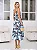 Vestido Midi em Tecido Telado Estampa Azul e Off-White | Kiara - Imagem 3