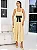 Vestido Midi Rodado em Malha Tweed Amarelo Manteiga | Mel - Imagem 1