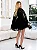 Vestido Thirty Six Blooms Curto em Crepe com Capa em Tule Rendado Preto - Imagem 2