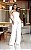 Macacão Longo em Alfaiataria Premium Off-White com Peplum e Laço | Sares - Imagem 1
