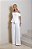 Macacão Longo em Alfaiataria Premium Off-White com Peplum e Laço | Sares - Imagem 1