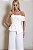 Macacão Longo em Alfaiataria Premium Off-White com Peplum e Laço | Sares - Imagem 2