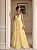 Vestido Longo Amarelo Plissado em Chiffon com Babados Jasmim - Imagem 2