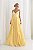 Vestido Longo Amarelo Plissado em Chiffon com Babados Jasmim - Imagem 1