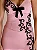 Vestido Curto Rosa Chá com Pedrarias e Veludo Preto | Nelly - Imagem 2