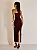 Vestido Midi Drapeado Vinho Frente Única | Delly - Imagem 4