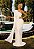 Vestido Longo Branco Sereia com Capa | Milena - Imagem 1