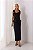 Vestido Midi Alfaiataria Preto Peplum com Flores - Imagem 1