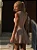 Vestido Curto Nude Bordado Gola - Imagem 4