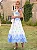 Vestido Midi Off-White e Azul Bordado | Antonella - Imagem 1