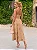 Vestido Midi Bege Listrado com Cinto | Elisa - Imagem 3