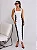 Vestido Houston Midi Justo em Crepe Off-white com Renda Chantilly - Imagem 1