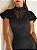 Vestido Secret Affair Midi Justo em Crepe e Renda Preto - Imagem 2