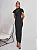 Vestido Secret Affair Midi Justo em Crepe e Renda Preto - Imagem 1