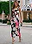 Vestido Romance Midi Floral Fundo Preto com Poá - Imagem 1