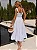 Vestido Midi Azul e Branco Flores 3D | Annelise - Imagem 3