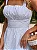 Vestido Midi Azul e Branco Flores 3D | Annelise - Imagem 2