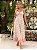 Vestido Midi Floral Bege com Renda Chantilly | Elisabetta - Imagem 1