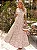Vestido Midi Floral Bege com Drapeados | Eloise - Imagem 1