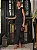 Vestido Midi Preto Drapeado com Cristais | Estelle - Imagem 1