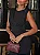Vestido Midi Preto Drapeado com Cristais | Estelle - Imagem 2